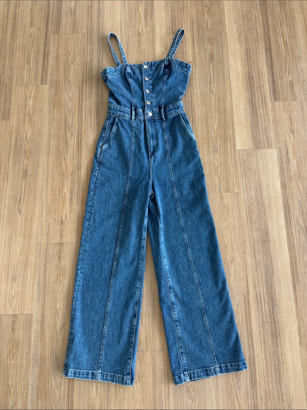 PAIGE Women’s Anessa Dark Blue Denim Jumpsuit New With Tags